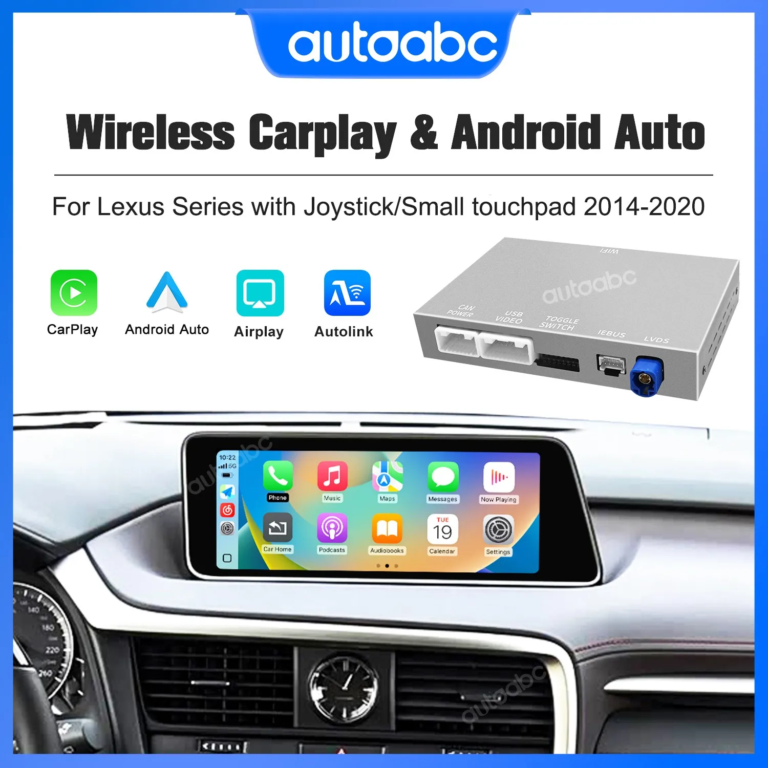 Wireless CarPlay Android Auto Module For Lexus CT RC ES GS RX NX LS w/Joystick AirPlay MirrorLink Decoder Box Navigation Upgrade