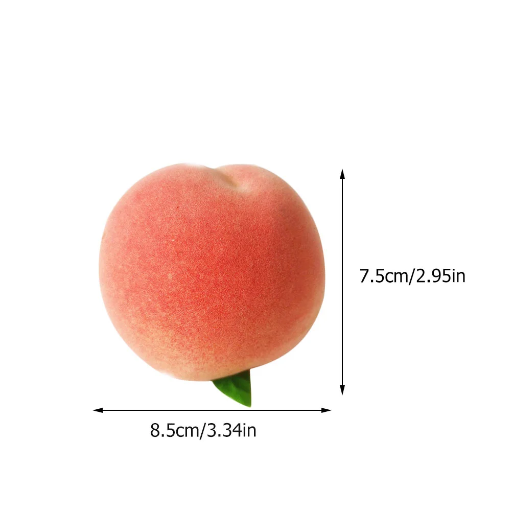 5 Pcs Artificial Peach Pink Decoration Faux Lifelike Fake Fruit Simulation Peaches