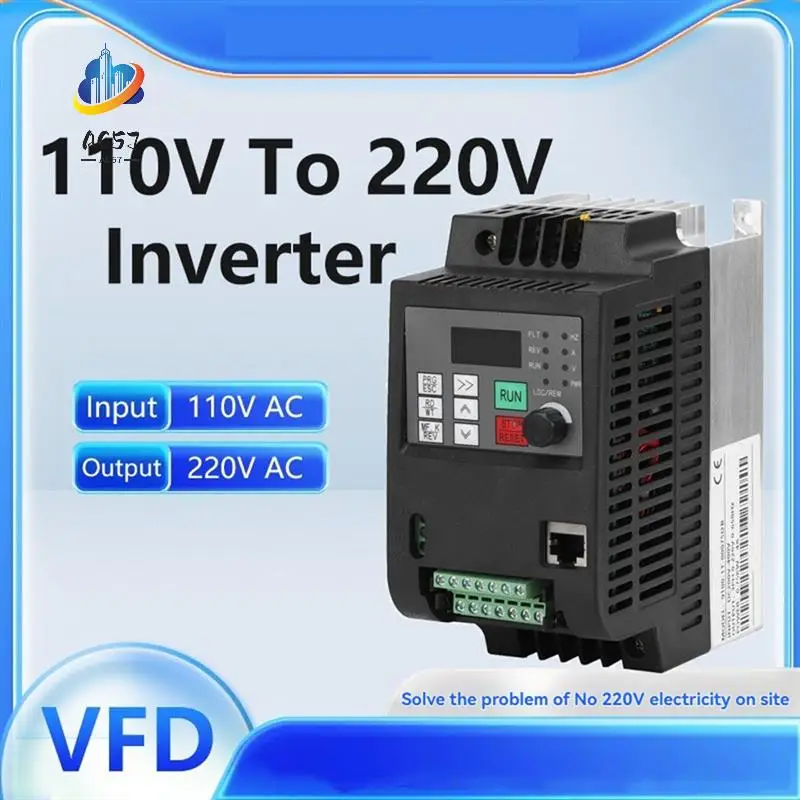 AC57-110V To 220V 1.5KW Frequency Converter VFD Motor Variable Speed Power Controller Single Phase Input Three Phase Output