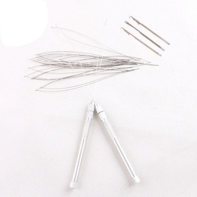 Multi-function Aluminum Hook Needle Loop Threader for  Micro Rings Beads Links I-tip Hair Extensions