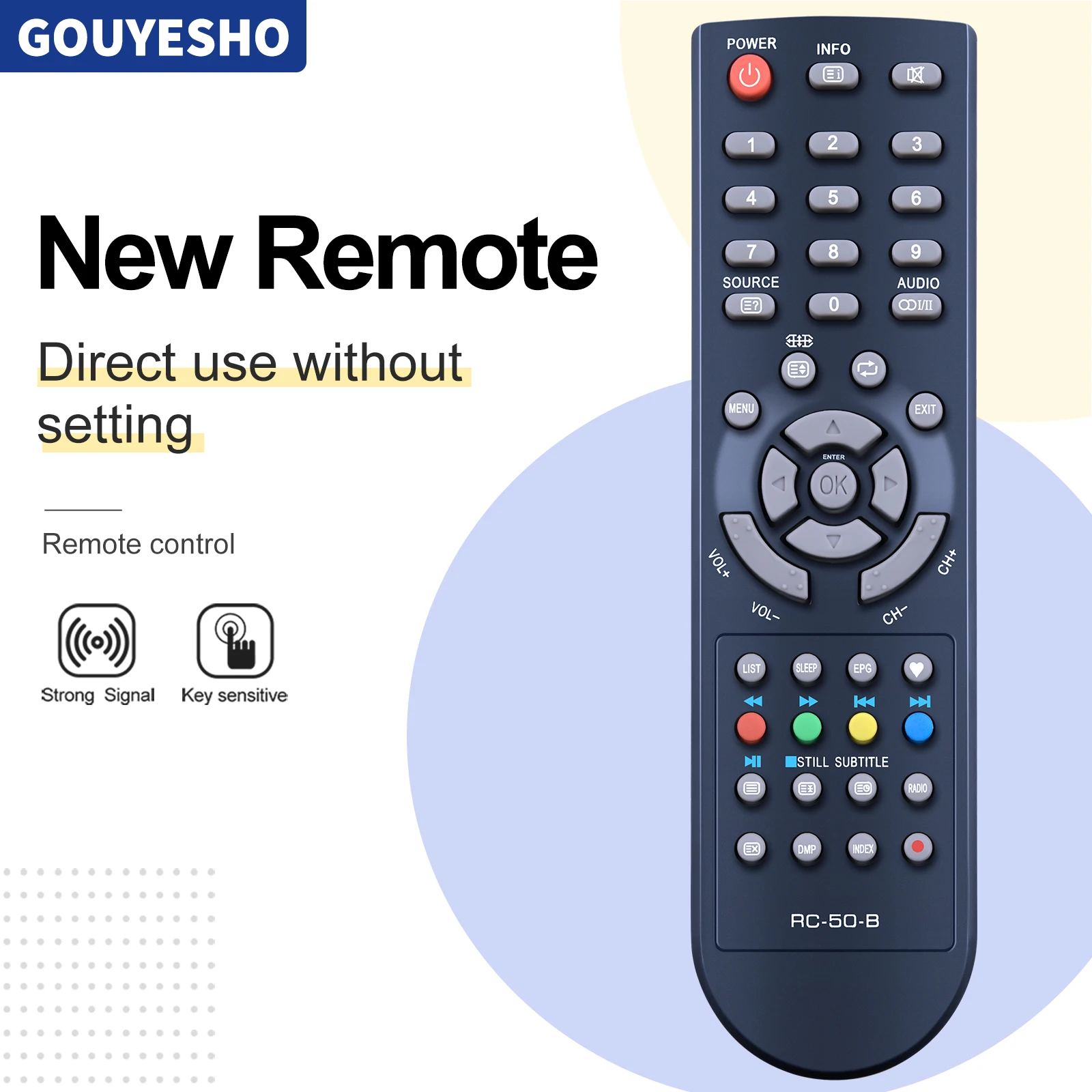 New RC-50-B Remote Control For NPG LED TV NL 2212 HFB, NLD-3232HHB, NL1910SHB