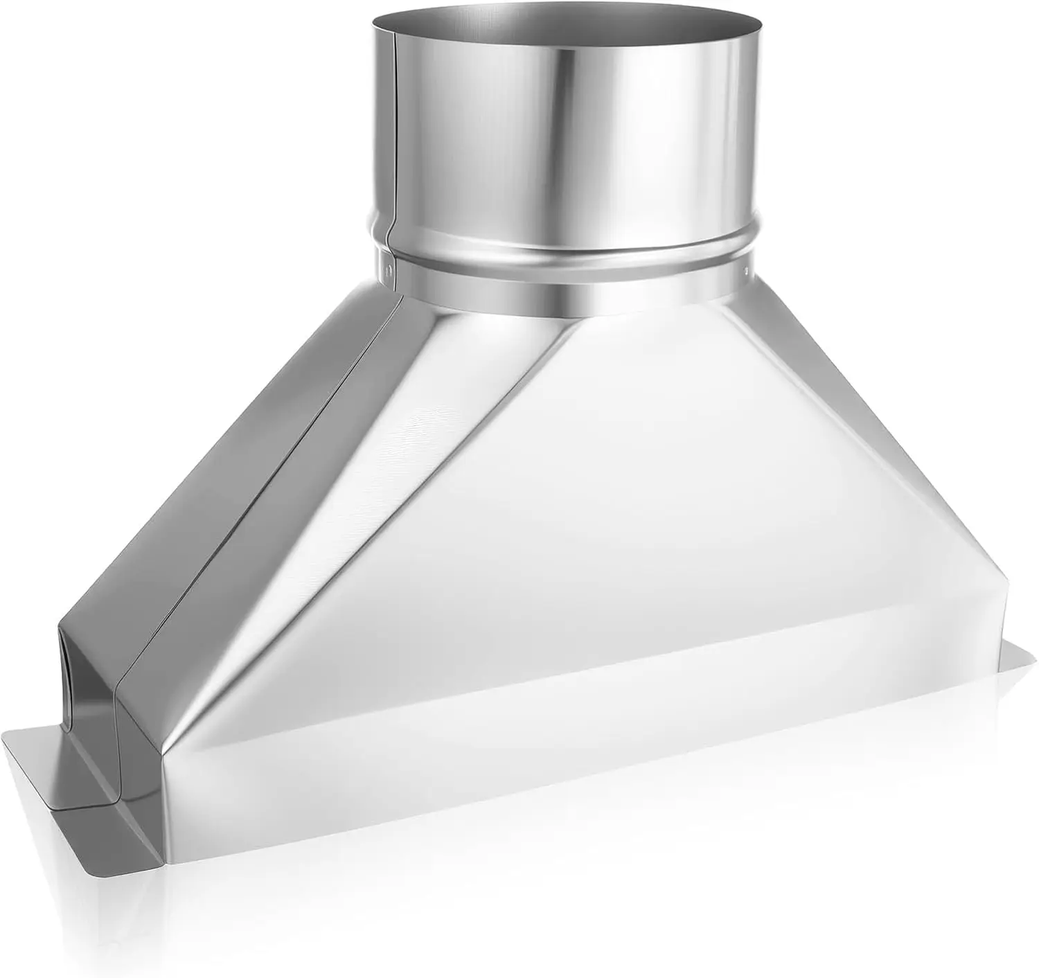 

3-1/4" x 10" Galvanized Rectangular to Round Duct Transition, 4" Diameter Microwave Exhaust Vent Kit for HVAC Pipe Fittings