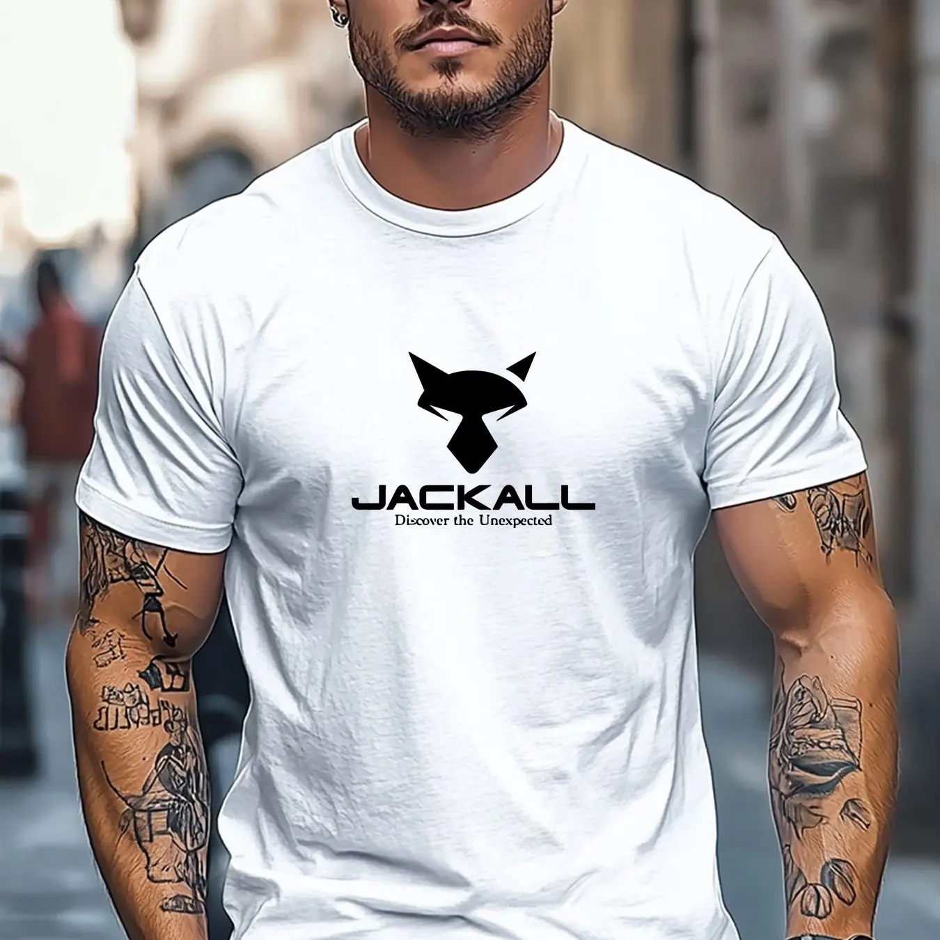 2026 Neues Unisex Outdoor-Sport-T-Shirt mit Jackall-Kopf-Logo und Slogan-Druck auf der Vorderseite, für Angler, lässiges Rundhals-T-Shirt – Detail 5