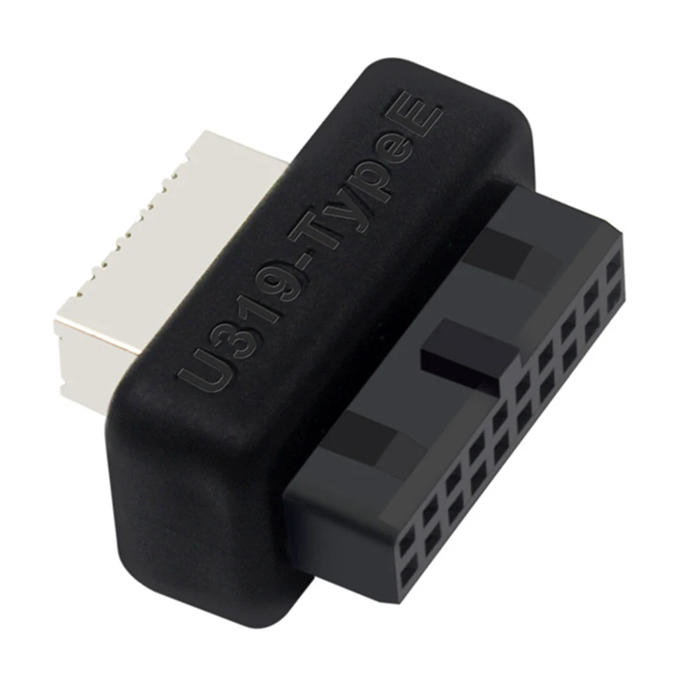 Motherboard USB Header Adapter 19Pin / 20Pin To Type-E 90 Degree Desktop Converter Front Chassis Type C Plug-in Port