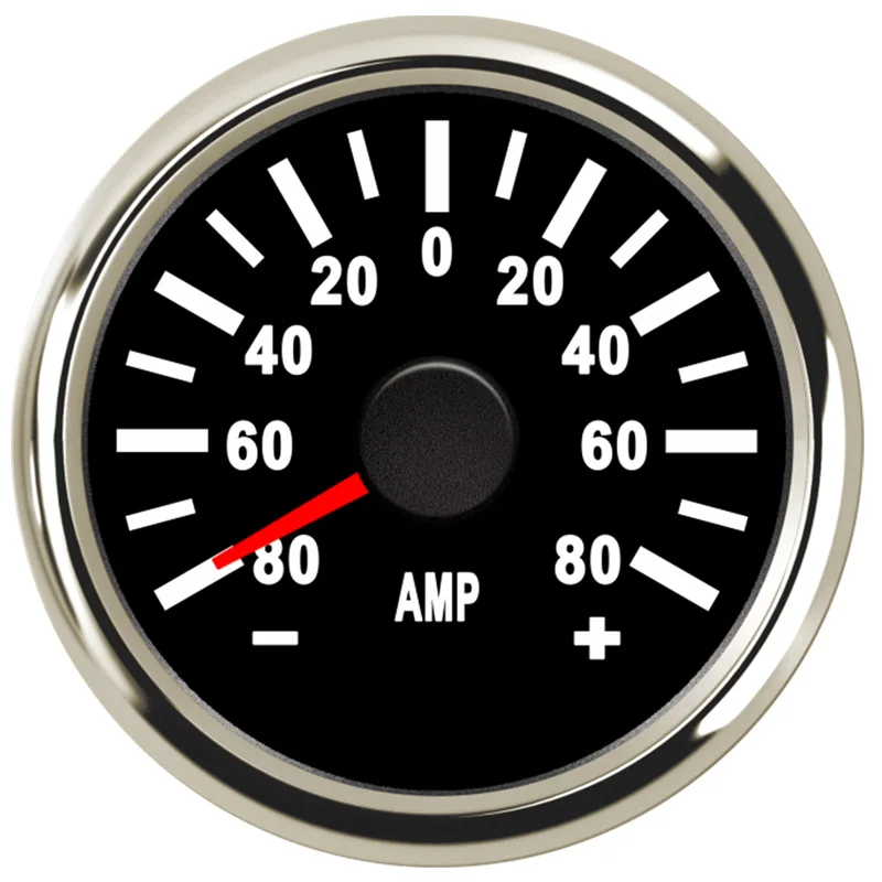 Auto Boat 52 mm ampèremeters 0-80A of 0-150A Toon ampèremeters ± 75 mV ingangssignaalampèremeters met stroomsensor Instrument 9-32vdc