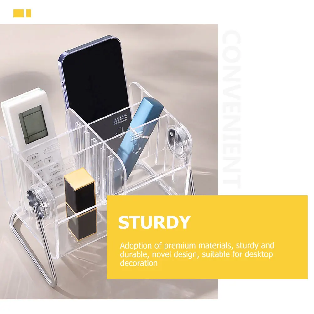 Clear Acrylic Desktop Storage Box Sturdy Jewelry Organizer for Mascara Eyeliner Phone Holder Sundries Organizer