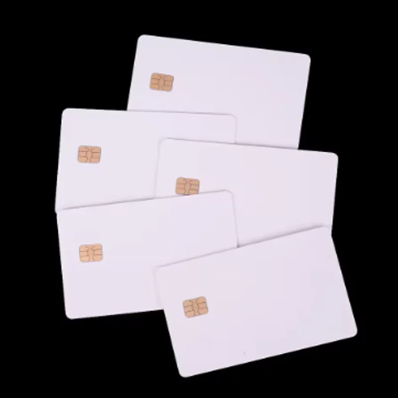 5pcs Contact IC Card Member Recharge Cards Smart IC Blank PVC Card With SLE4442 Chip ISO Safety White Identification Card