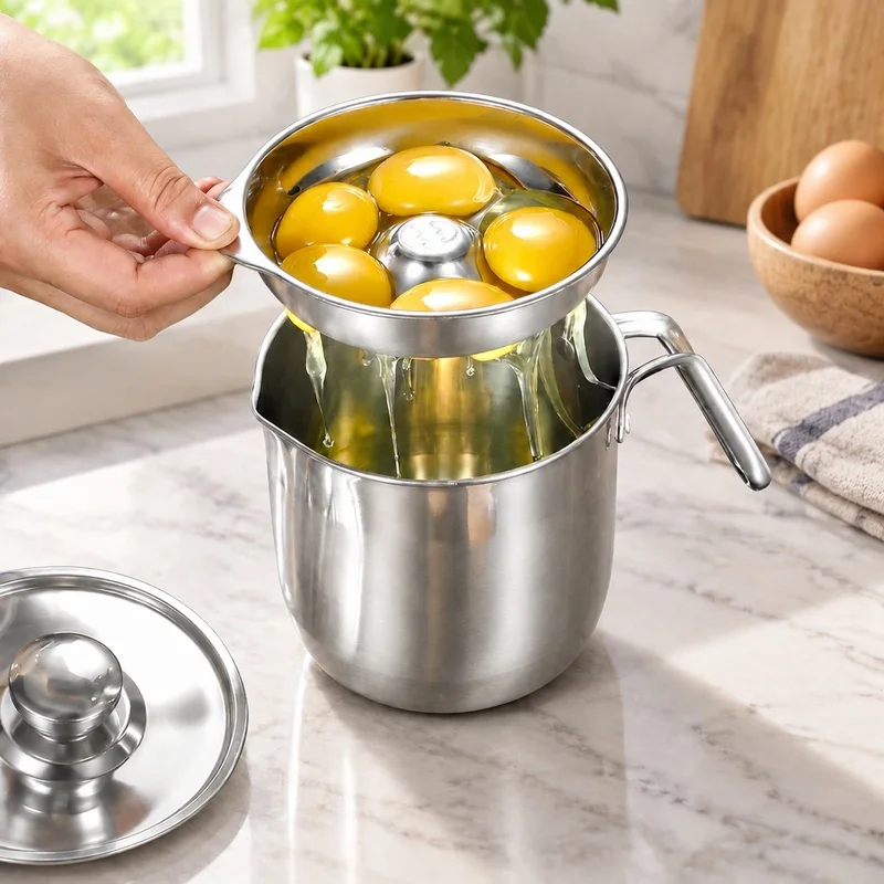 304 Stainless Steel Egg Yolk Divider for Baby Food Preparation, Protein Separator Kitchen Gadget