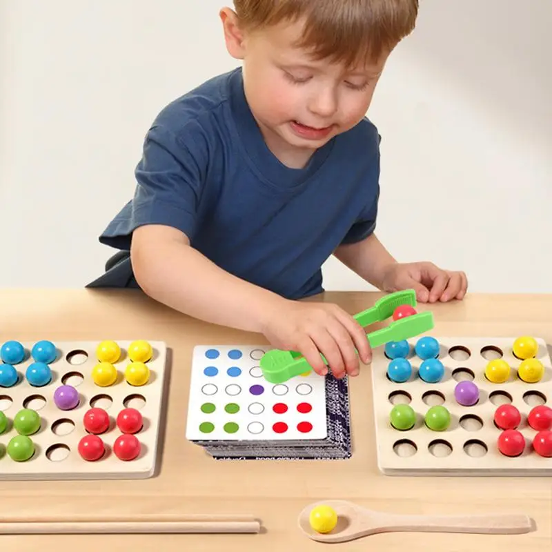 Perline Conteggio Gioco di abbinamento Ordinamento dei colori in legno Giocattolo di conteggio per bambini Riconoscimento dei colori Apprendimento Montessori Giocattoli per la casa