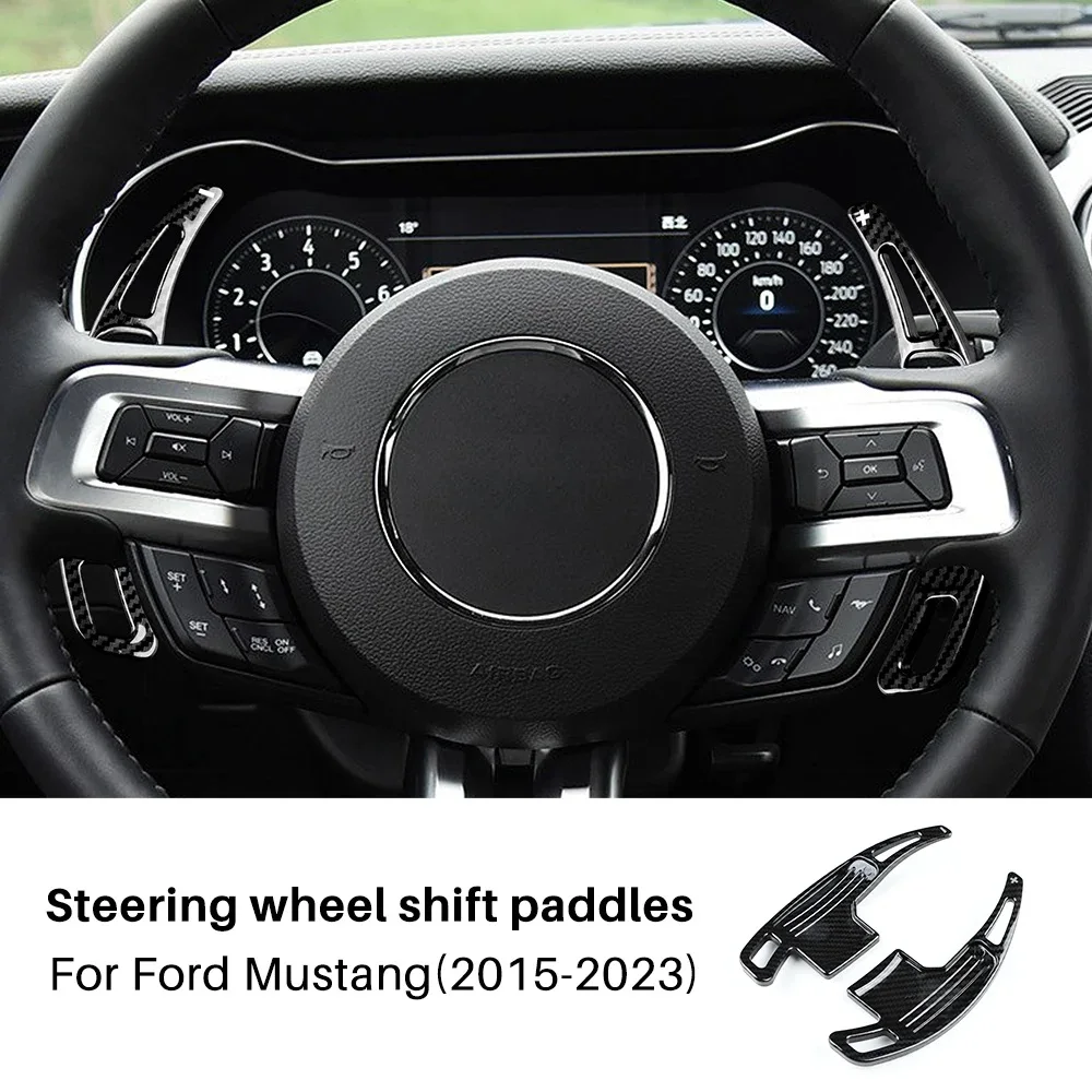 For Ford Mustang 2015 2016 2017 2018 2019 2020 2021 2022 2023 TOP ABS Car Steering Wheel Paddle Shifter Cover Trim Accessories