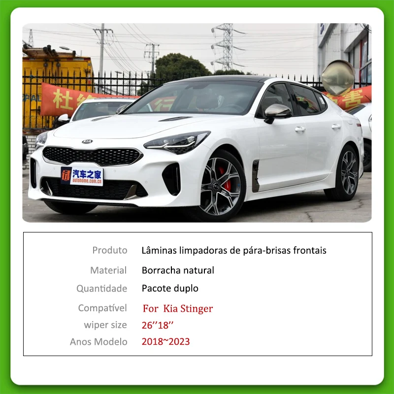 For Kia Stinger 2018~2023 2019 2022 2020 2017 CK Car Front Rear Windshield Wiper Blades Accessories Protective Windscreen 26