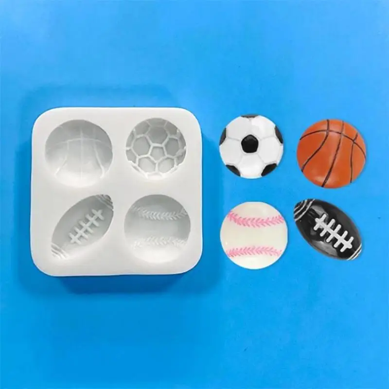 Ball Silicone Molds Football Tennis Rugby Basketball Sugar Flipping Mold DIY Cake Decoration Mold Fondant Cake Decorating Tools