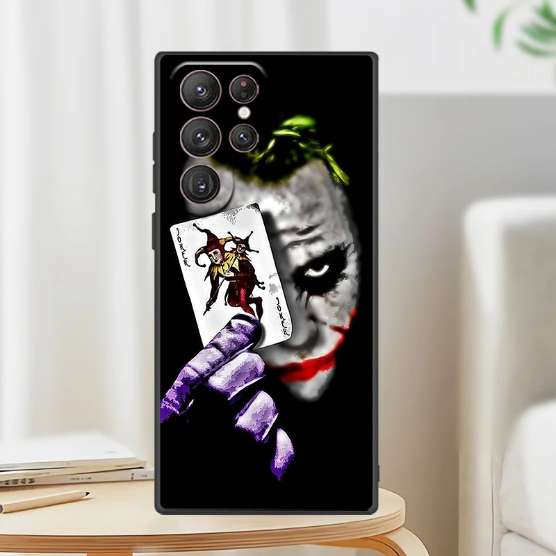 Fashion Handsome Joker Phone Case For Samsung S24 S23 S22 S21 S20 FE S10 S10e Ultra Plus Lite Black Soft Cover