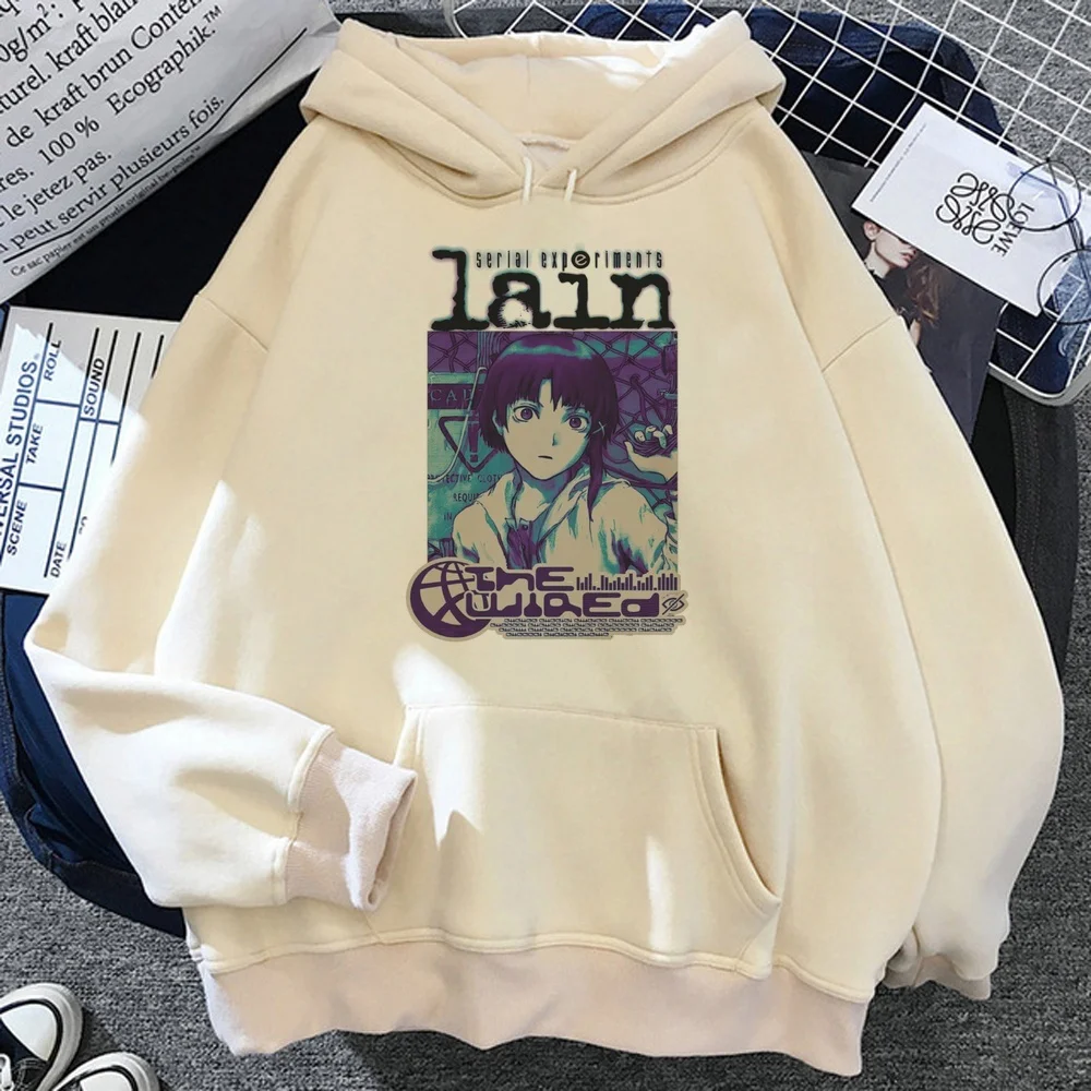 Serial Experiments Lain women hoodies fashion tops y2k 2000s gothic long sleeve Female Pockets