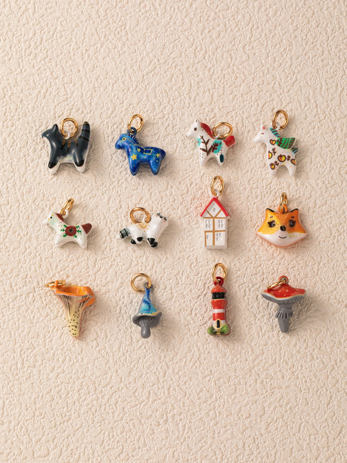 Frische und Niedliche Neue Einhorn-Haus-Fuchskopf-Pilz DIY Anhänger Charms für Schmuckherstellung – Detail 3