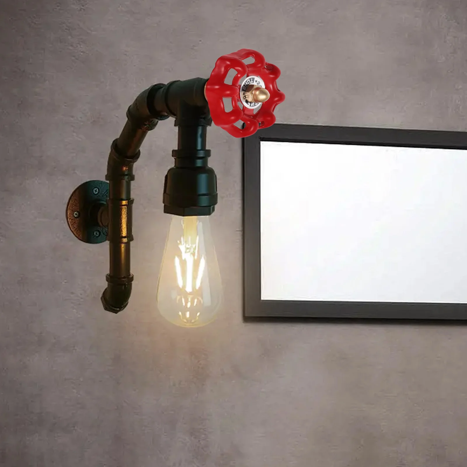 

Steampunk Lamp Switch Vintage Water Pipe Style Handle Retro Valve Light for Industrial Loft Living Room Desk Lighting Fixtures