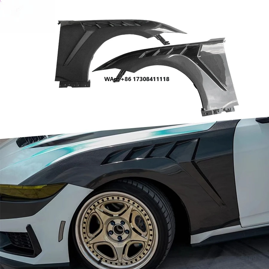 

High Quality Real Carbon Fiber Front Fenders for Mustang 2024 Carbon Side Fenders Flares Car Accessories
