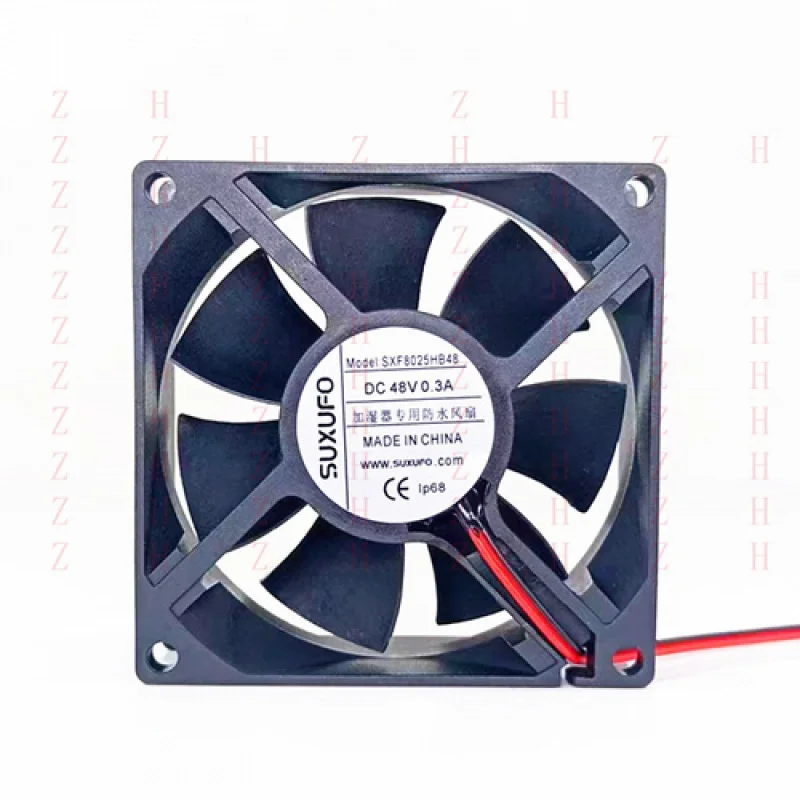 

XXZ FOR 1/piece New SUXUFO SXF8025HB48 48V 8CM Humidifier IP68 Cooling Fan