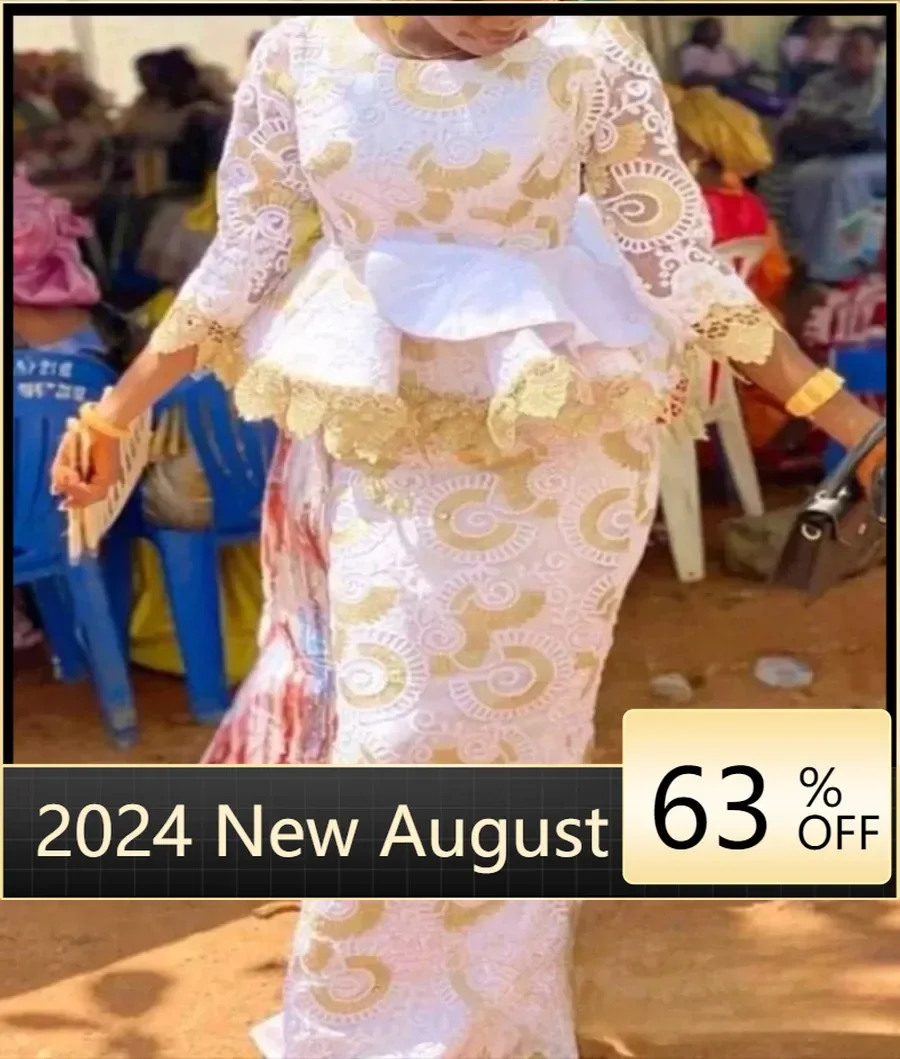 

African Wedding Party Clothes for Women Autumn African Long Sleeve O-neck 2 Piece Top Long Skirt Matching Sets African Outfits