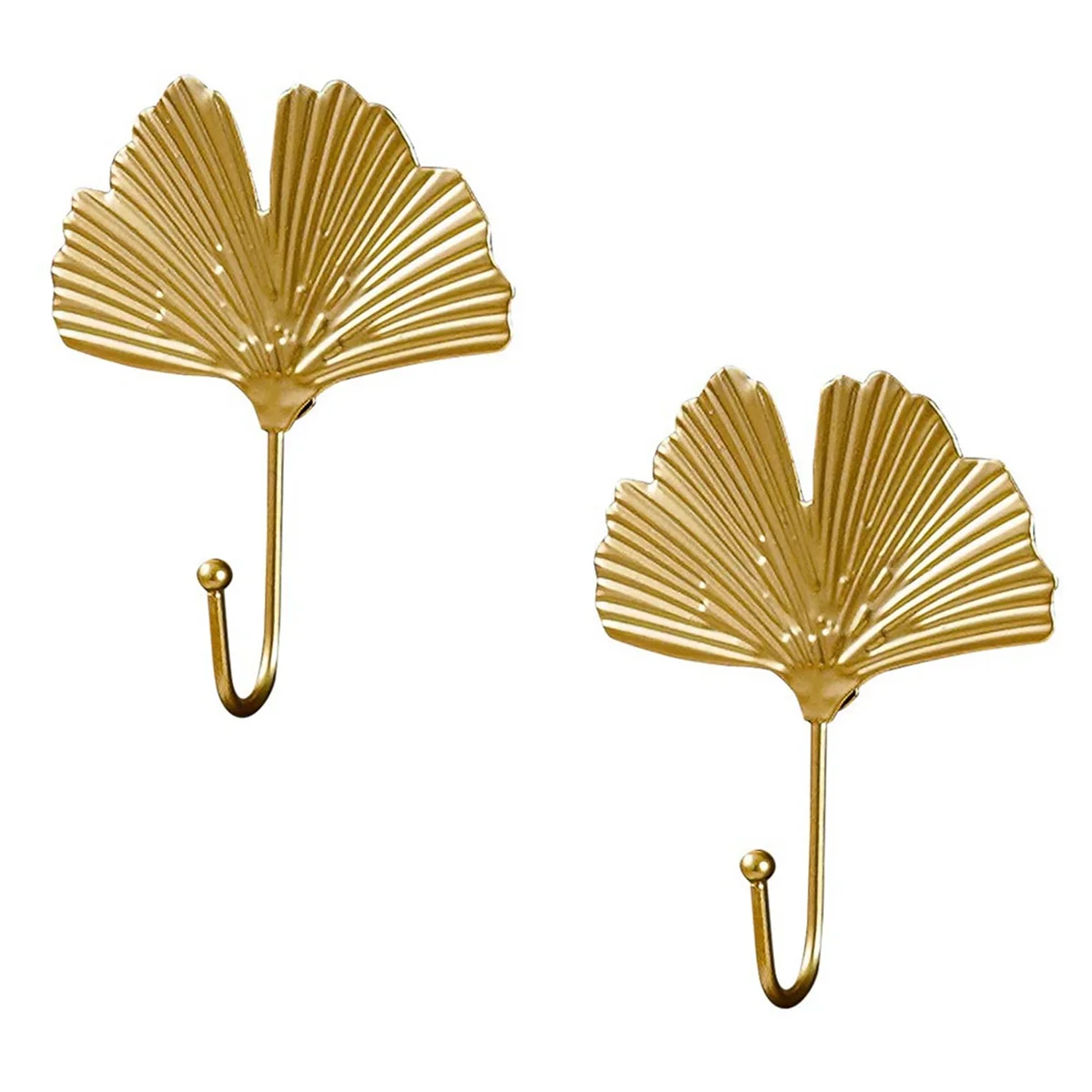 Coat Hooks Gold Hanging Holder for Key, Decorative Leaves Metal Hooks Wall Mounted Hooks Hanger