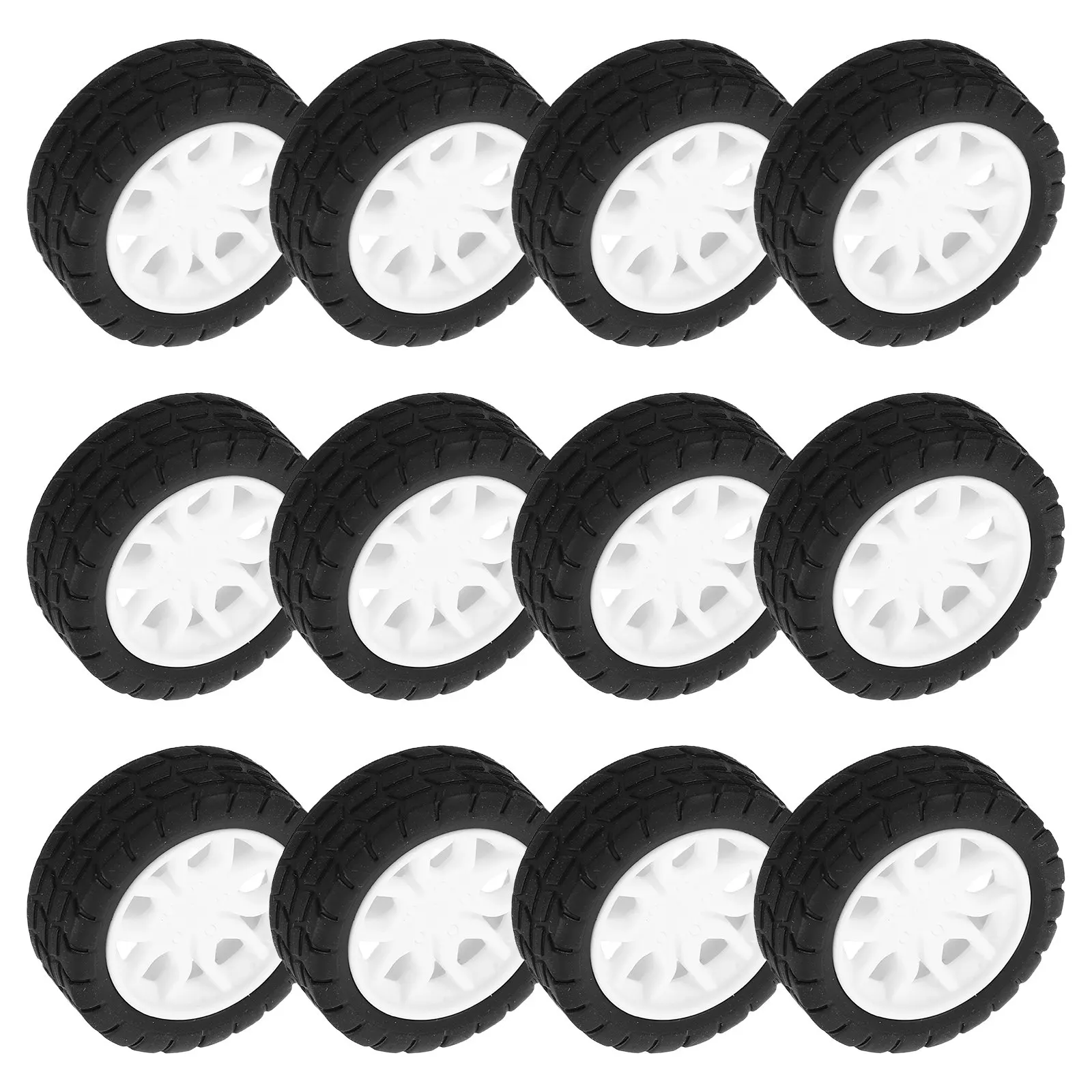 

20Pcs 30Mm Smooth Rotating Rubber Wheels for DIY Robot Cars Rc Vehicles Science Projects Kids Educational Assembly