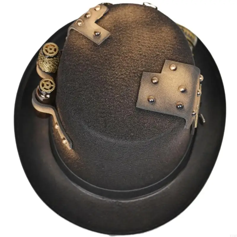 K1me steampunk Men Hat com óculos óculos vintage chapéu hat gay hat hat gothic steampunk tip halloween mascarerade