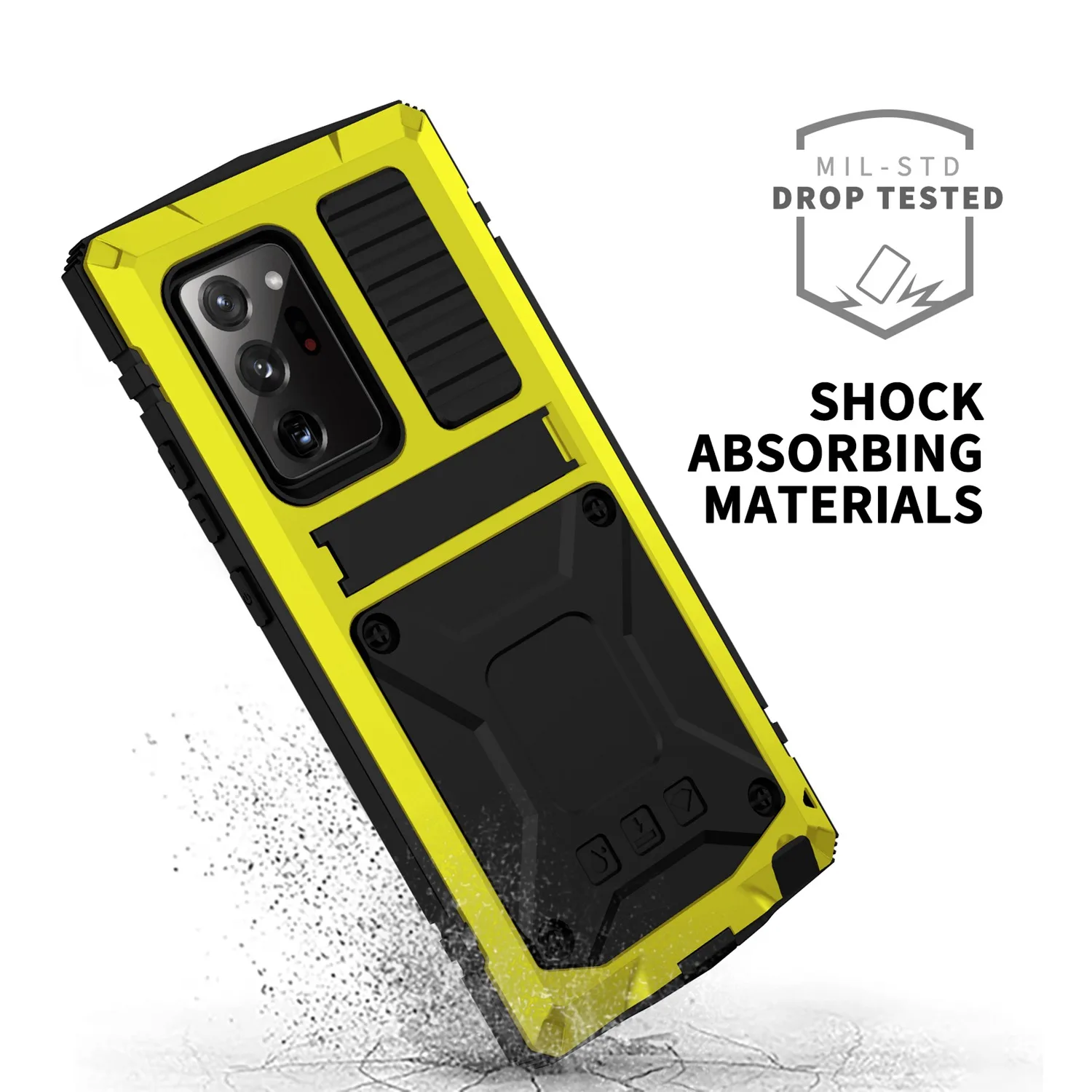 for Samsung Galaxy Note20 Ultra Case Cover for Note 20 U Shockproof Bumper Smooth Armor Phone Case Yellow