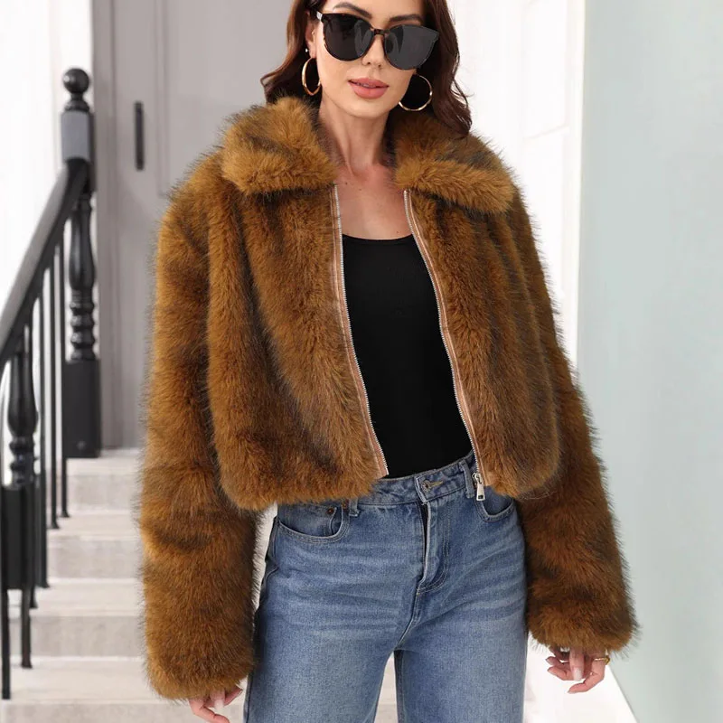 

Women's Clothing Trend 2025 jacket Faux Fur Coats for Woman Luxury Soft Thick Warm Women Winter Coat Female Faux Fur Coat