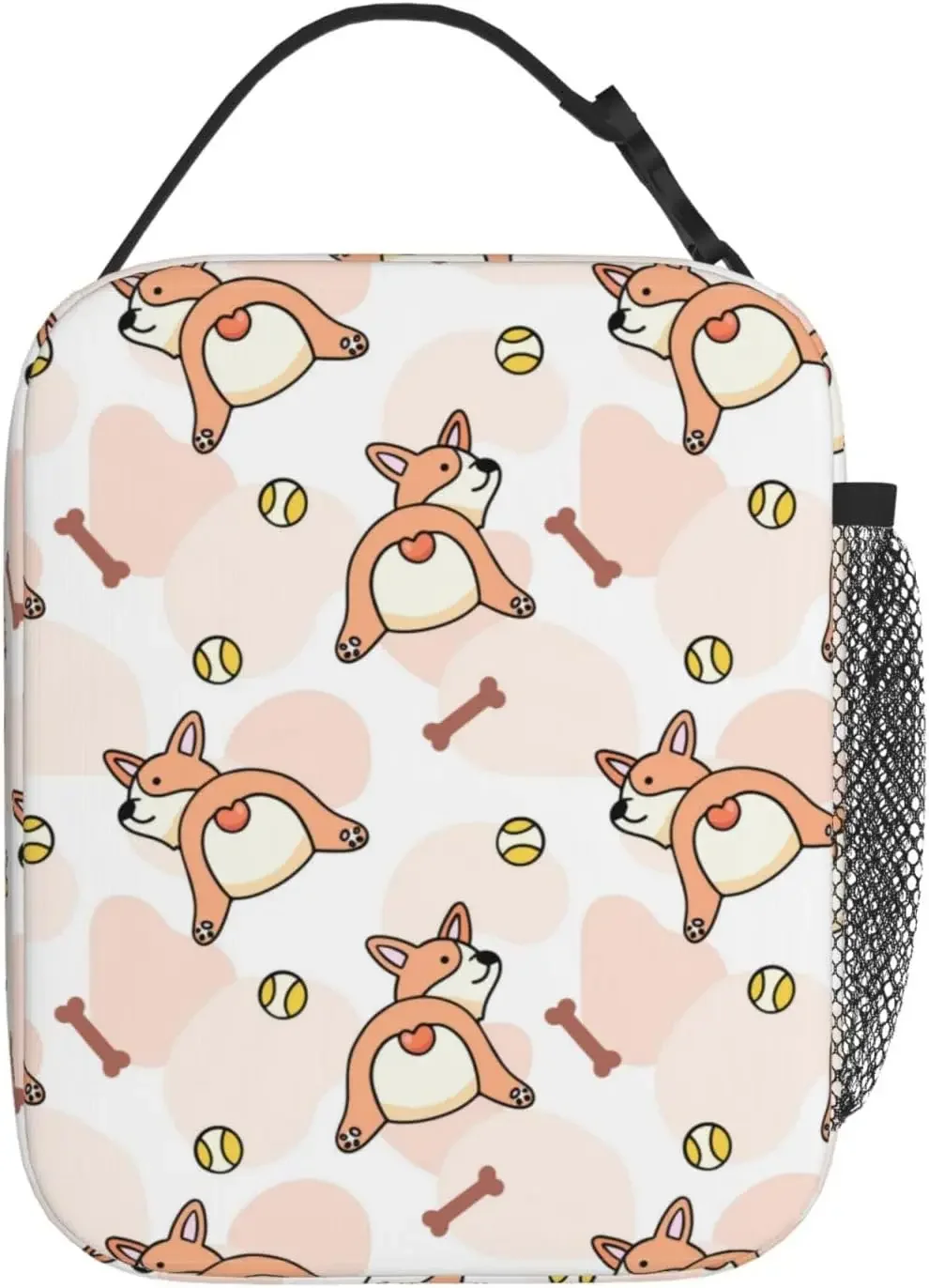 Cute Corgi Puppy Portable Lunch Bag Insulated  Box Reusable Totes For Women Men Work Picnic Camping