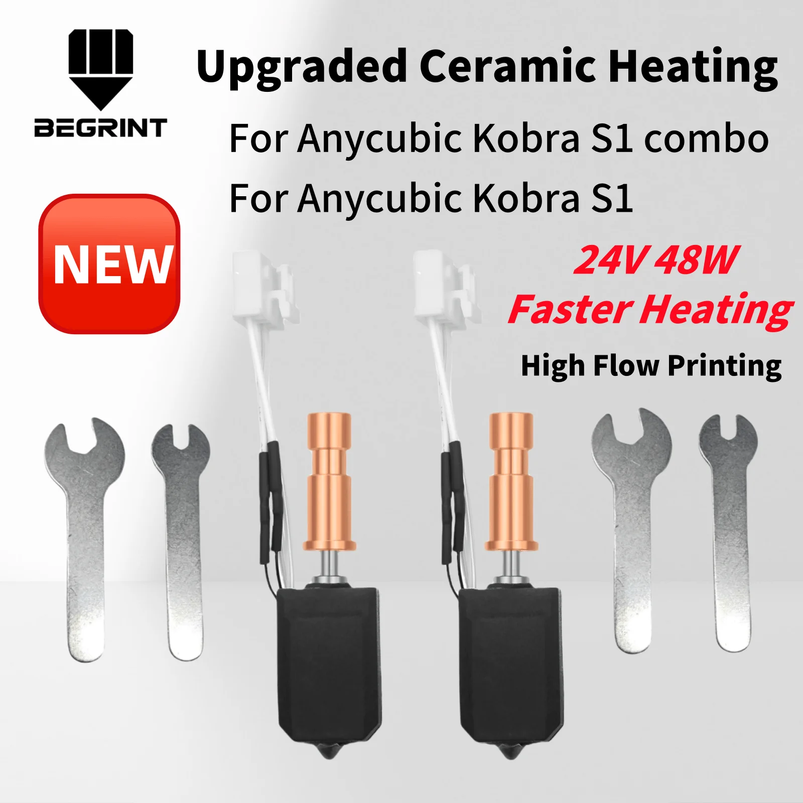 

For Anycubic Kobra S1 Hotend Upgrade Ceramic Heating Hardened steel nozzle Kobra S1 Combo Hotend 24V 48W Rapid Heating Kobra S1