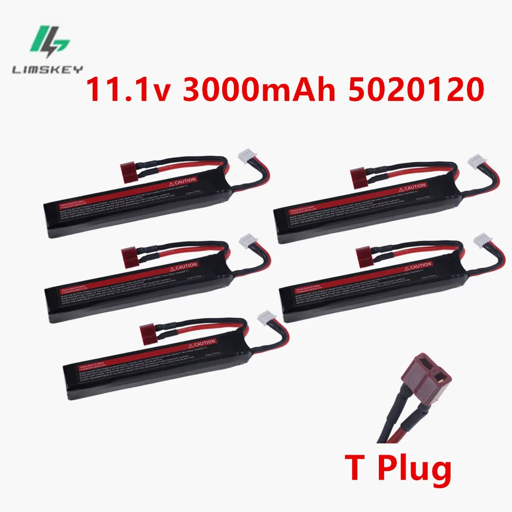 11.1V 3s 3000mAh 30C 5020120 Lipo Battery with Small Tamiya Plug for Airsoft BB Air Pistol Electric Toys Guns Parts
