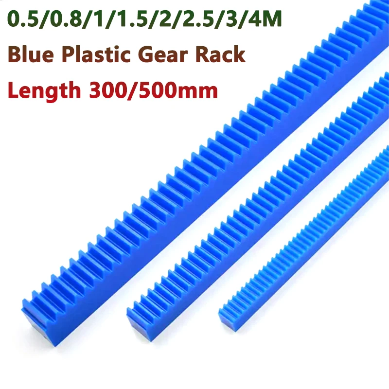 

1pcs Blue Plastic Gear Rack 0.5/0.8/1/1.5/2/2.5/3/4 Module Straight Teeth Drive Rack Length 300/500mm 10x10-40x40 Spur Gear Rack