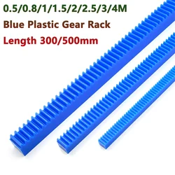 1pcs Blue Plastic Gear Rack 0.5/0.8/1/1.5/2/2.5/3/4 Module Straight Teeth Drive Rack Length 300/500mm 10x10-40x40 Spur Gear Rack