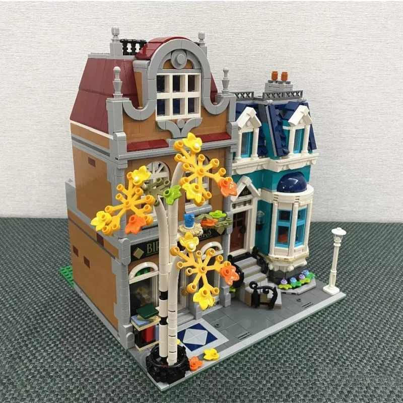 With MINI Figures Bookshop Toy Bookstore Architecture City StreetView Building Blocks Bricks Christmas Gift Compatible 10270