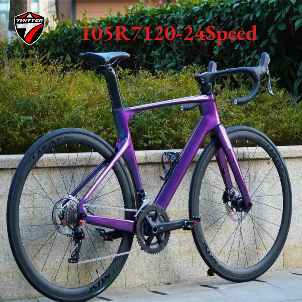 TWITTER R10Pro Mechanical 105/R7120-2*12Speed R7070 Hydraulic Disc Brake T800 Carbon Fiber Road bicycle700 28C bycicle bicicleta