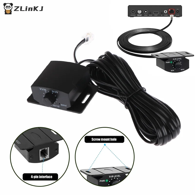 ▶1Pcs Car Sound Simple Connection Amplifier Volumes Adjust Knob Set With Long Cable General Remote Bass Controller