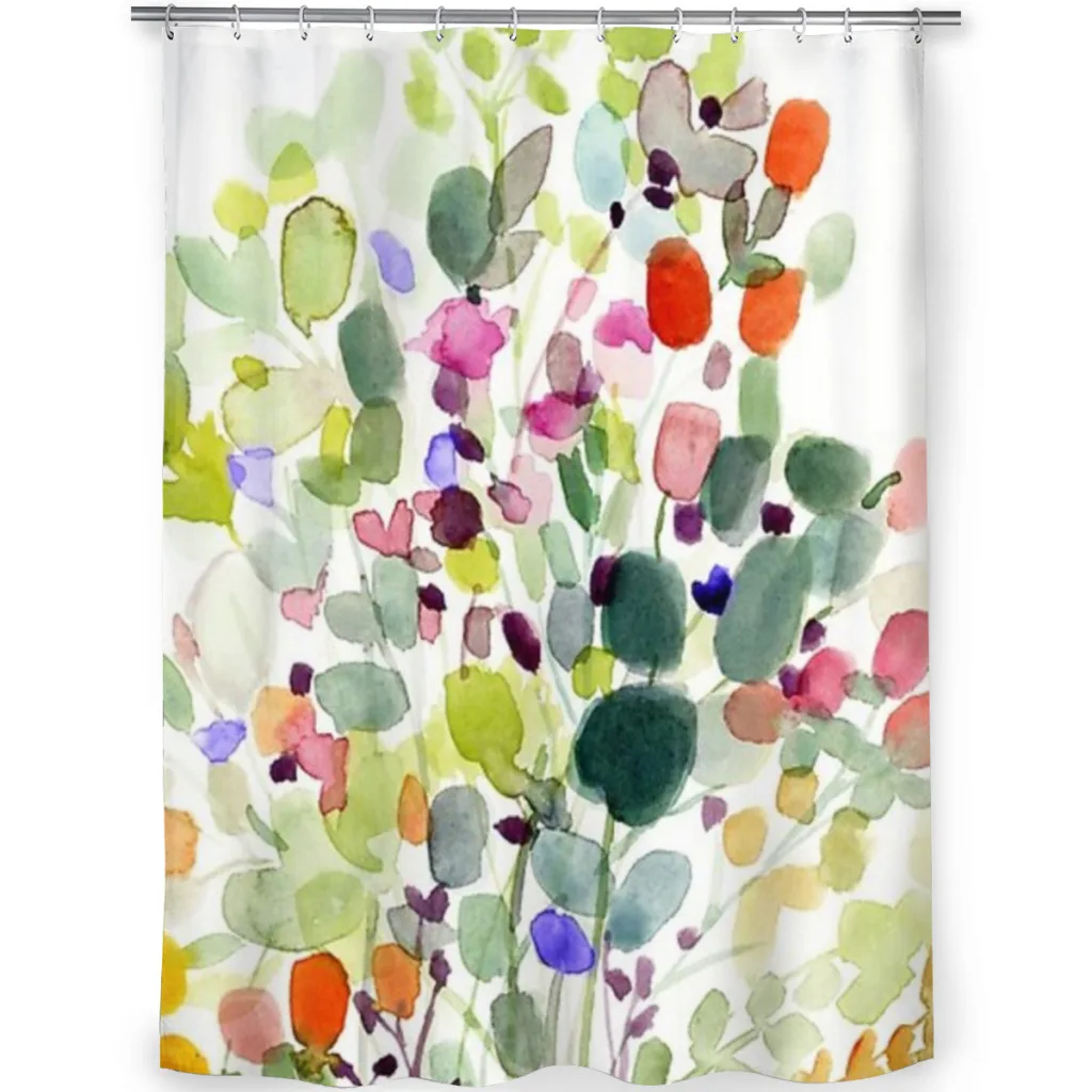 Petals floral watercolor by Sue Zipkin Unique decor Modern Fabric Bathroom Shower Curtains art design Print Curtain