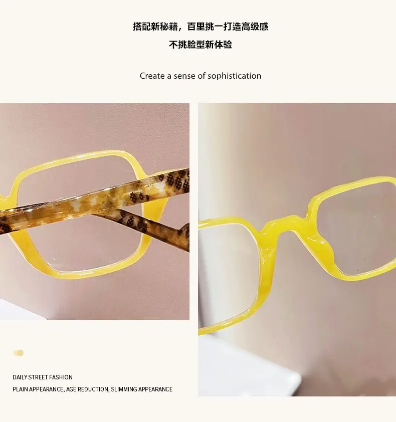 Shatar Lesebrille mit kleinem Rahmen für Damen, Anti-Blaulicht, personalisierbar, neuer modischer Look, presbyopische Brille für junge Nische – Detail 6