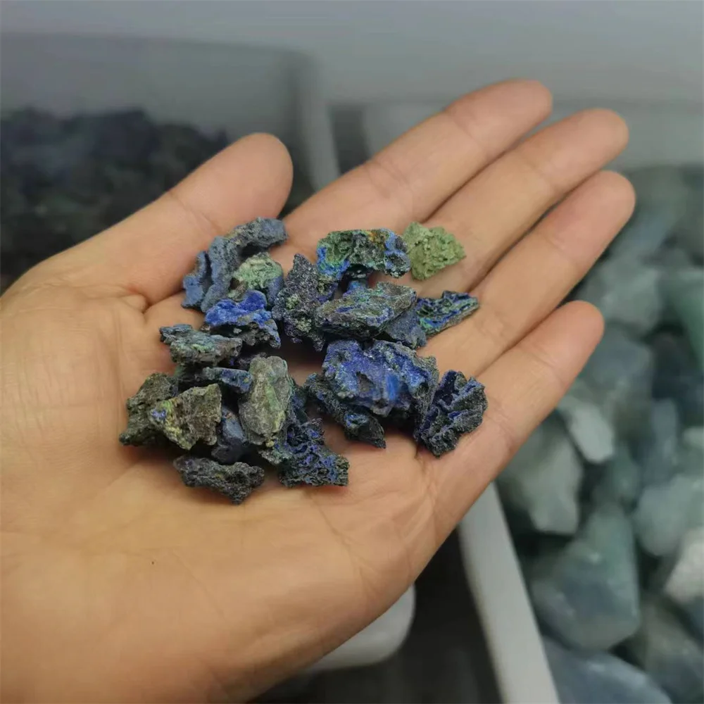 200g Natural Azurite Malachite Geode Reiki Crystal Stone Mineral Specimen Collection Healing Stones For Home Garden Decor