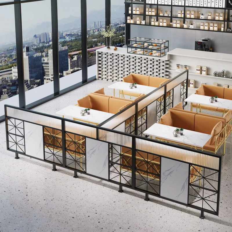 

Restaurant hot pot shop screen light luxury card seat partition milk tea shop hotel bar simple metal cover