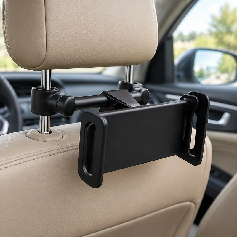 Universal Car Headrest Tablet and Phone Holder, 360-Degree Adjustable Mount Fits 4 to 11-Inch Devices Including iPad Air