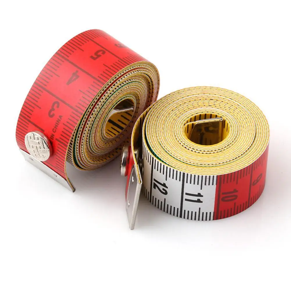 150cm  Mini Leather Body Measuring Ruler Sewing Cloth Tailor Tape Measure Soft Flat Ruler with Button Measuring Tape