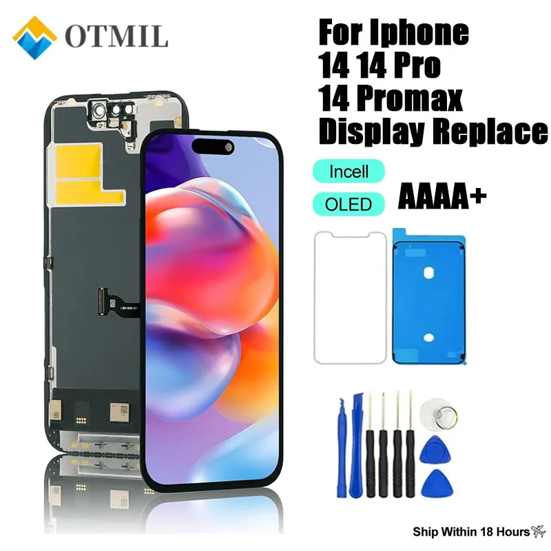 Écran LCD OLED pour iPhone 14 14pro, remplacement d'écran pour iphone 14 pro max 14promax, écran tactile 3D avec kit
