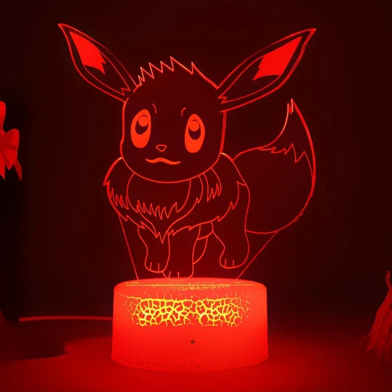 Haunter Gastly 3D Lamp Anime  Night Light USB Color Changing Luminaria Illusion Sleeping Table Lamps  Gift
