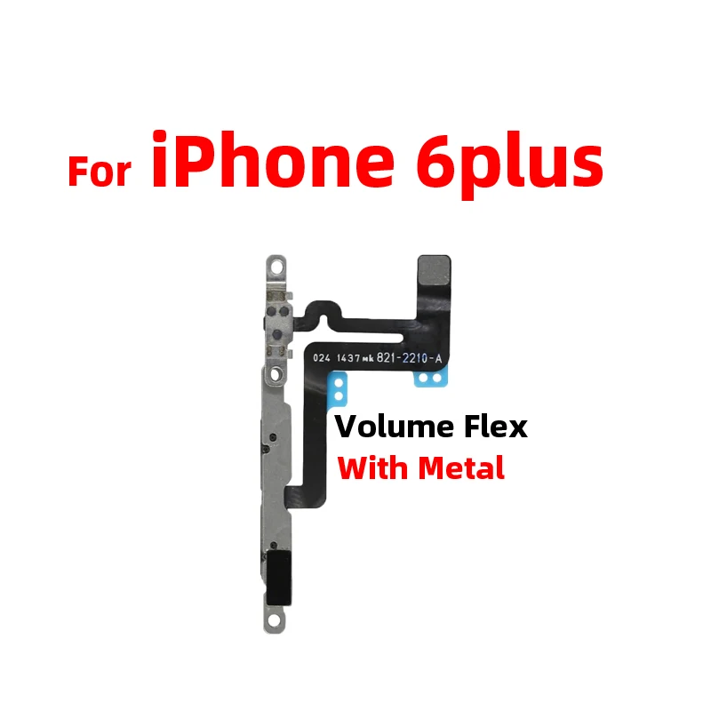 For iPhone 6 plus 6plus Power On Off Flex Volume Up Down Side Button Key switch on off button Ribbon Flex Cable With Metal