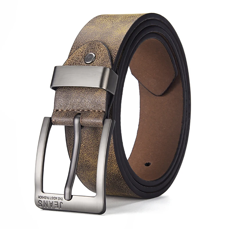 New Men's High-Quality PU Leather Metal Pin Buckle Leisure Business Waistband Fashionable Male Accessory Designer Belt_maomaolike.com