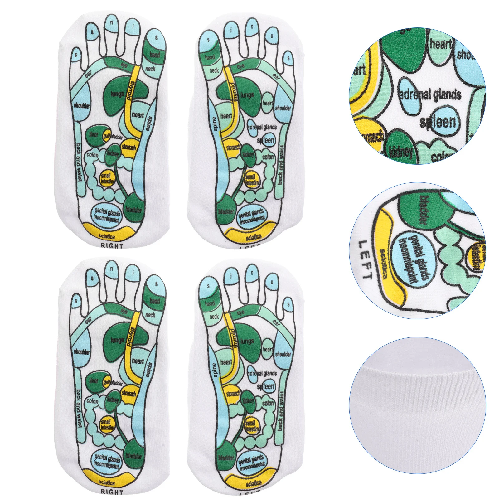 

2 пары носков для рефлексологии ног, дышащие эластичные массажные носки для точечного массажа для мужчин и женщин, мягкие удобные обезболивающие усталость