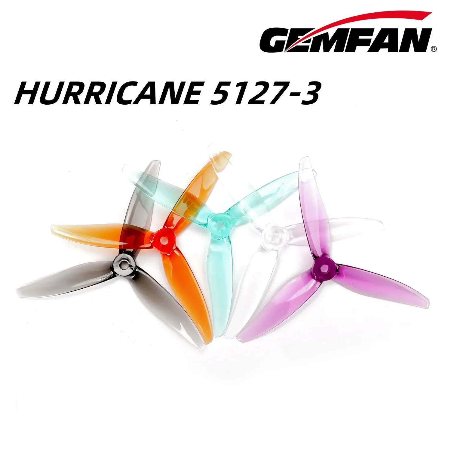 4 pçs/lote GEMFAN HURRICANO 5127-3 TRI-BLADE 5 POLEGADAS ULTRALITE RACING PROP (2CW + 2CCW) Para 2207 2306 Motor sem escova