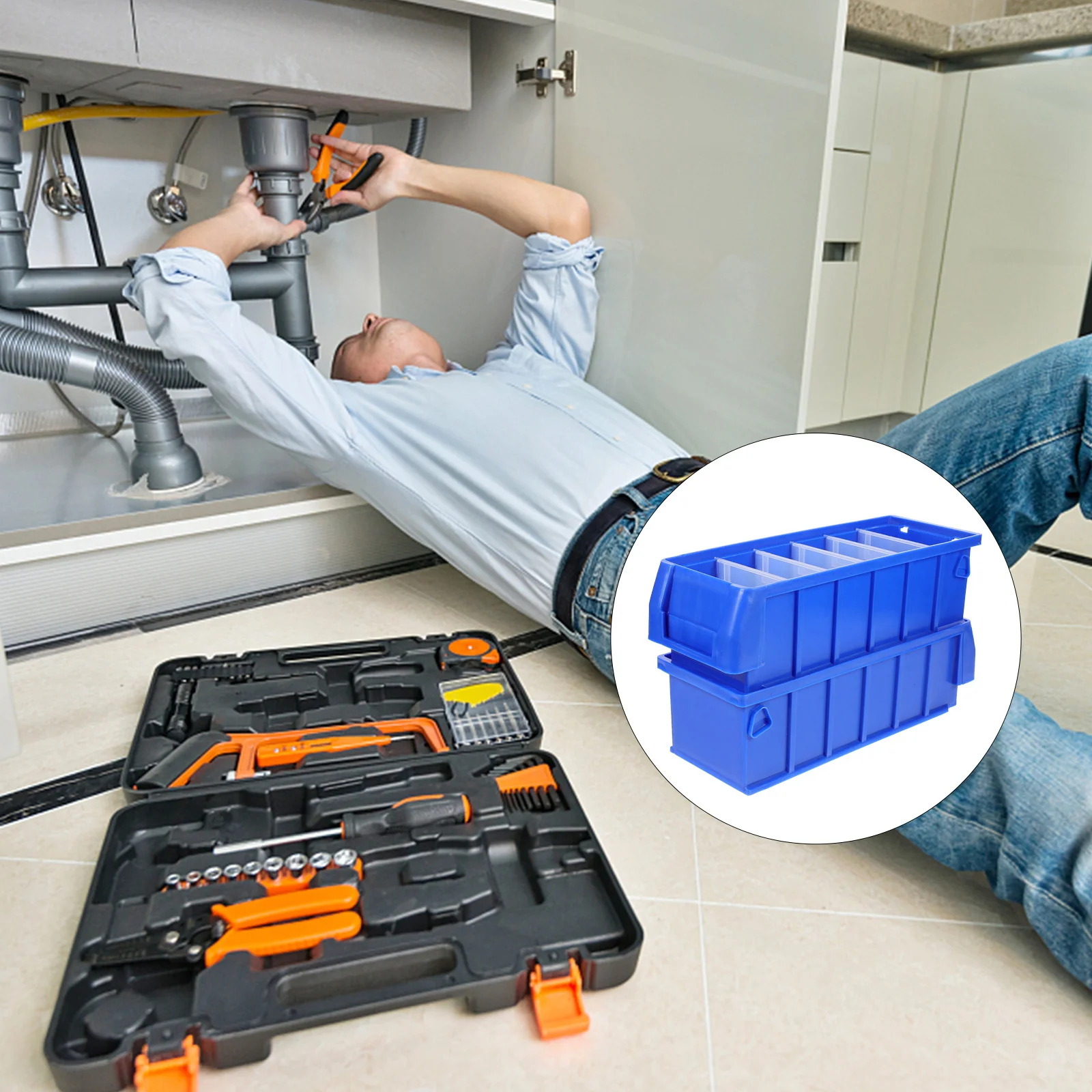 

2 Pcs Screw Parts Tool Classification Case Storage Container Organizer Toolbox Workshop
