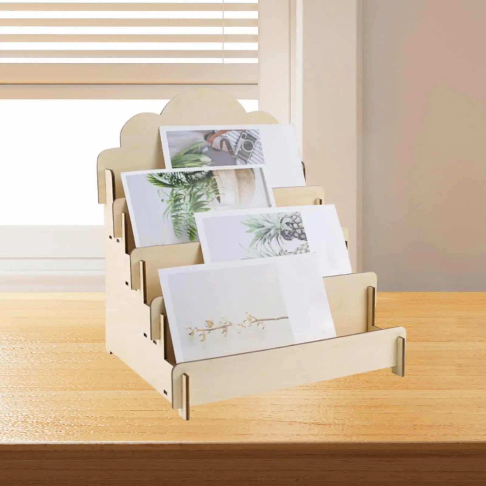 Greeting Card Display Stand Sports Cards Stand 4 Tier Easy Installation Greeting Card Rack for Coasters Bookshelves Bookmarks